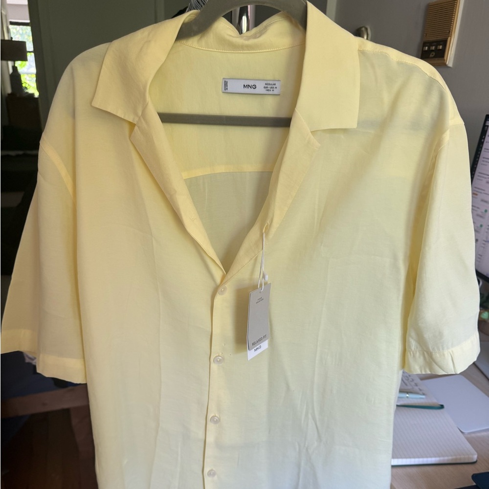 Mango Casual Collection Light Yellow Shirt